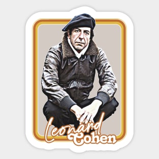 Leonard Cohen // Retro Original Fan Art Design Sticker